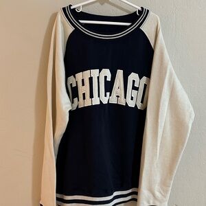 Chicago Two-Tone Crewneck Sweater - Black & Cream